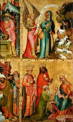 The Annunciation to St. Joachim and the Adoration of the Magi, from the left wing of the Buxtehude A