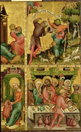 The Annunciation to the Shepherds and the Marriage at Cana, from the right wing of the Buxtehude Alt