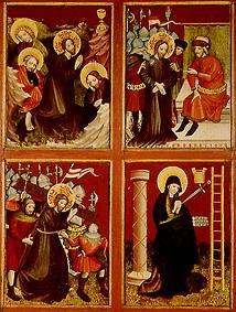 Vier Tafeln der Passion Jesu (Ölberg, Pilatus, Kreuztragung, Schmerzensmutter Maria)