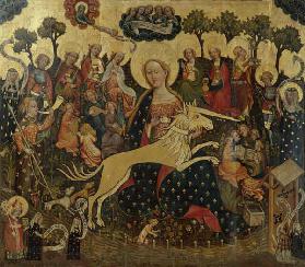 Mitteltafel des Altars mit Maria und dem Einhorn