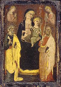 Madonna auf dem Thron mit den Hll. Peter und Paul.