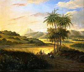 Landschaft auf Java mit Reitern from Meister (Holländischer)