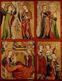 Li. Flügel eines Altars aus Altenberg: Verkündigung, Heimsuchung, Christi Geburt, Anbetung