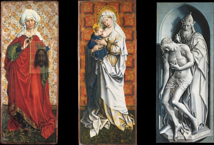 Flémaller Tafeln: Heilige Veronika, Stillende Gottesmutter, Gnadenstuhl from Meister von Flemalle