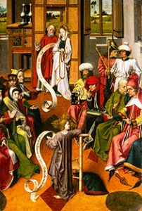 Jesus und die Schriftgelehrten im Tempel from Meister von Iserlohn
