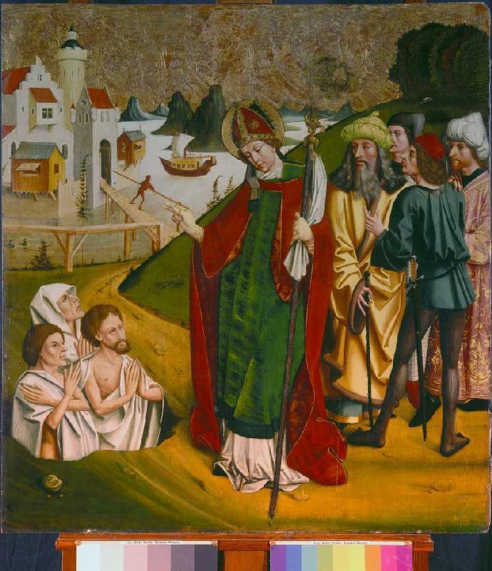 Der hl. Nikolaus erweckt drei Tote zum Leben from Meister von Okolicsnó (Ungarn)