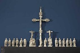 Kreuzigungsaltar aus Rimini. Südniederlande oder Nordfrankreich um 1430