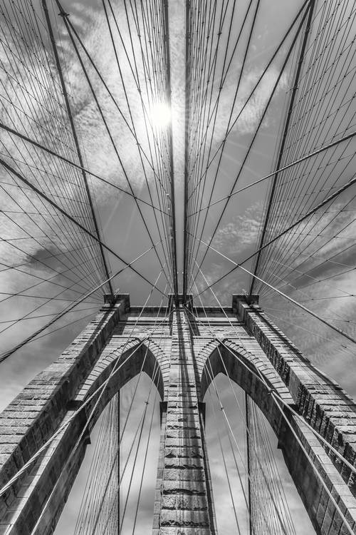 NEW YORK CITY Brooklyn Bridge im Detail | Monochrom from Melanie Viola