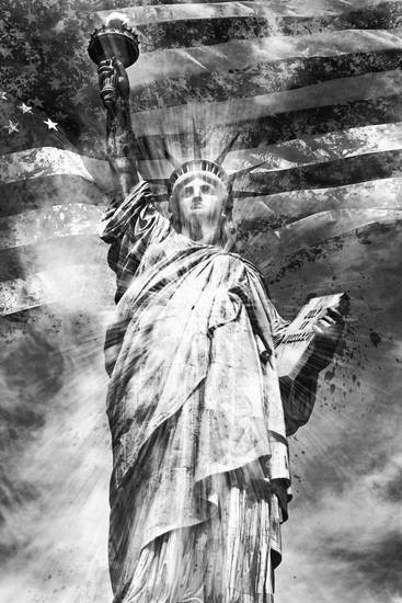 Monochrome Kunst NYC Freiheitsstatue