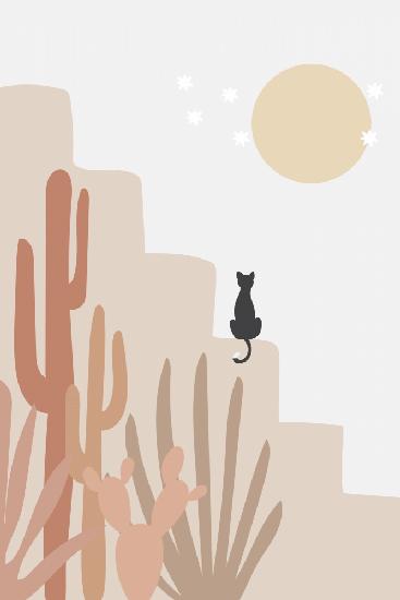Katze mit Kaktus