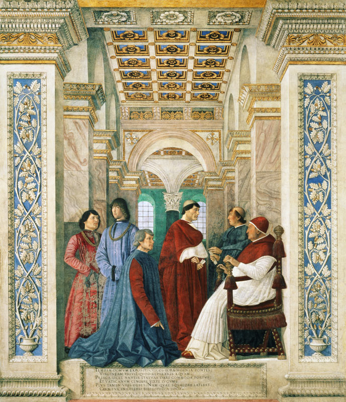 Pope Sixtus IV (1414-84) (Francesco della Rovere) Installs Bartolommeo Platina as Director of the Va from Melozzo da Forli