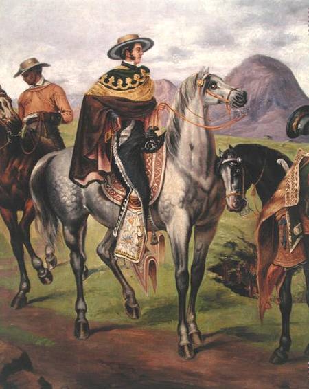 Mexican Horse Rider, Copy of a lithograph by Carlos Nobel from Mexican School