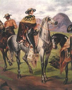 Mexican Horse Rider, Copy of a lithograph by Carlos Nobel