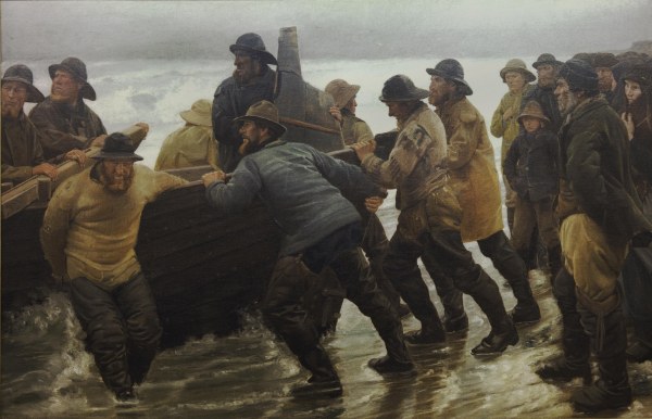 Fischer setzen Boot zu Wasser from Michael Peter Ancher