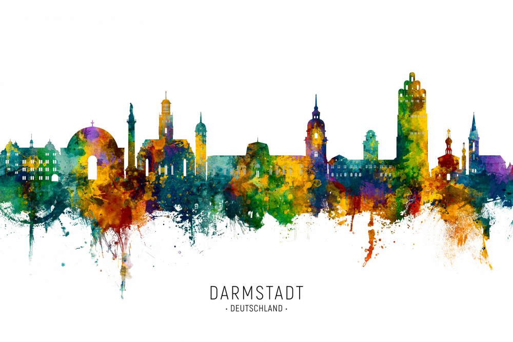 Darmstadt Deutschland Skyline from Michael Tompsett