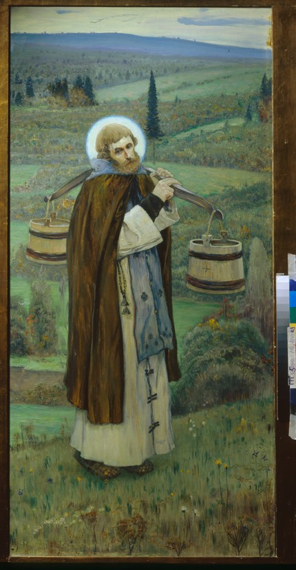 Saint Sergius' labours (Triptych, Left part) from Michail Wassiljew. Nesterow