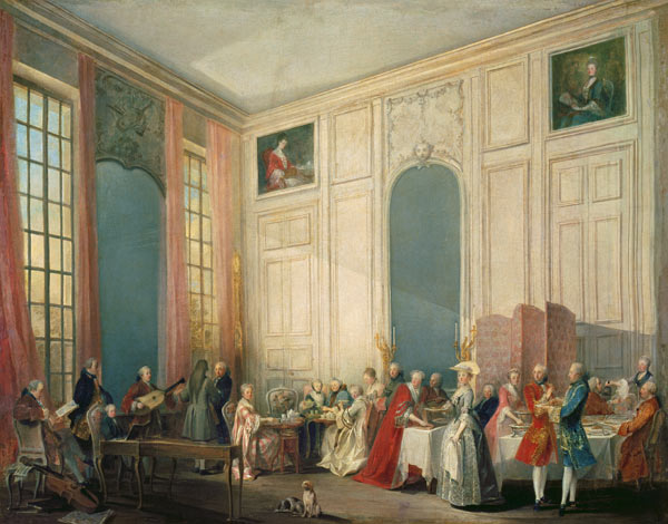 Mozart Giving A Concert In The Salon des Quatre-Glaces at the Palais du Temple In The Court Of The P from Michel Barthélemy Ollivier