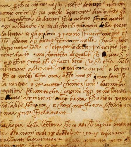 1895-9-15-503 W.34v Page of handwriting from Michelangelo (Buonarroti)