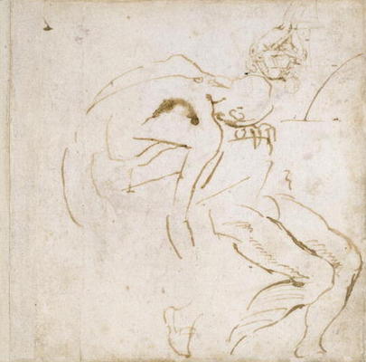 Figure Study, c.1511 (pen & ink on paper) from Michelangelo (Buonarroti)