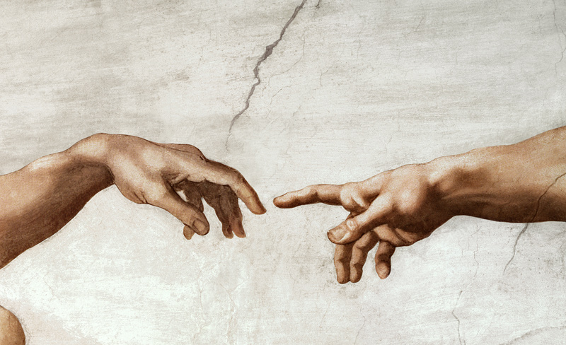 Ausschnitt aus Die Erschaffung Adams from Michelangelo (Buonarroti)