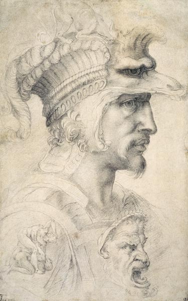 Study of Warrior's Head from Michelangelo (Buonarroti)