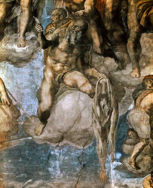 Sistine Chapel Ceiling: The Last Judgement, detail of St. Bartholomew holding his flayed skin from Michelangelo (Buonarroti)