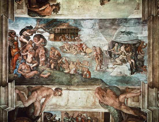 Sistine Chapel Ceiling: The Flood from Michelangelo (Buonarroti)