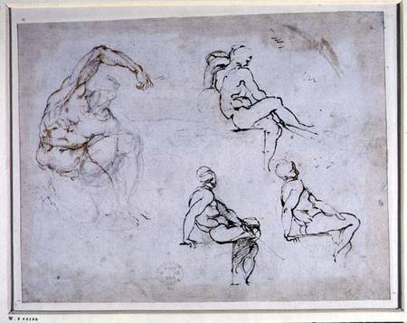 Figure Drawings (W.8 verso) from Michelangelo (Buonarroti)