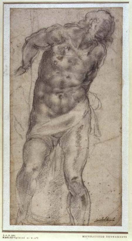 Figure Study (W.15a Pouncey catalogue 276) from Michelangelo (Buonarroti)