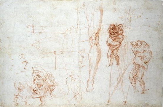 Hercules and Antaeus and other Studies, c.1525-28 from Michelangelo (Buonarroti)