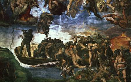Last Judgement: detail from the bottom right corner, Sistine Chapel from Michelangelo (Buonarroti)
