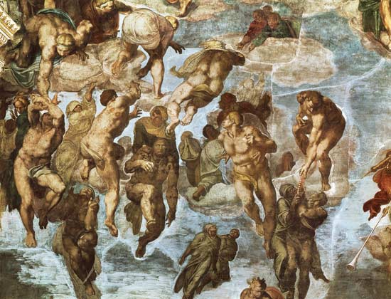 Das Jüngste Gericht - Die Erlösten (Ausschnitt Sixtinische Kapelle) from Michelangelo (Buonarroti)