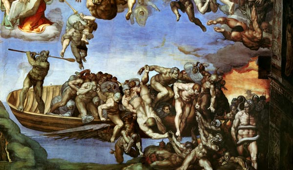 Das Jüngste Gericht - Das Boot des Charon (Ausschnitt Sixtinische Kapelle) from Michelangelo (Buonarroti)