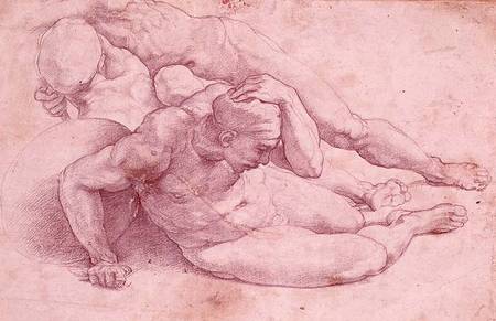 Study of Three Male Figures (after Raphael) from Michelangelo (Buonarroti)