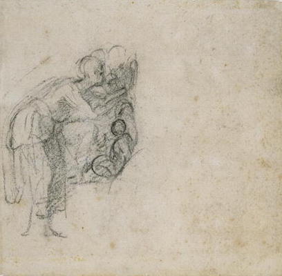Study of a group of Figures, c.1511 (black chalk on paper) from Michelangelo (Buonarroti)