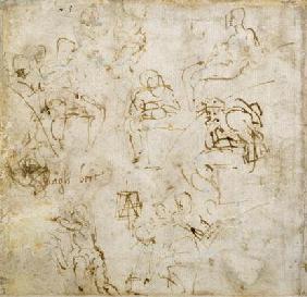 Figure study with writing, c.1511 (pen & ink on paper)