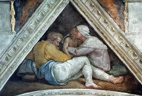 Sistine Chapel Ceiling: The Ancestors of Christ (pre restoration)