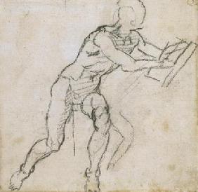 Study of a seated male nude, c.1511 (black chalk on paper)