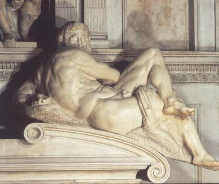 Tomb of Giuliano de' Medici, detail of Day from Michelangelo (Buonarroti)