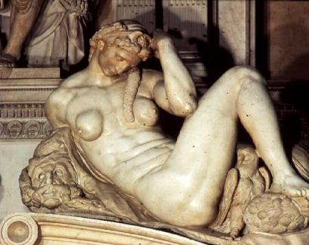 Tomb of Giuliano de' Medici, detail of Night from Michelangelo (Buonarroti)