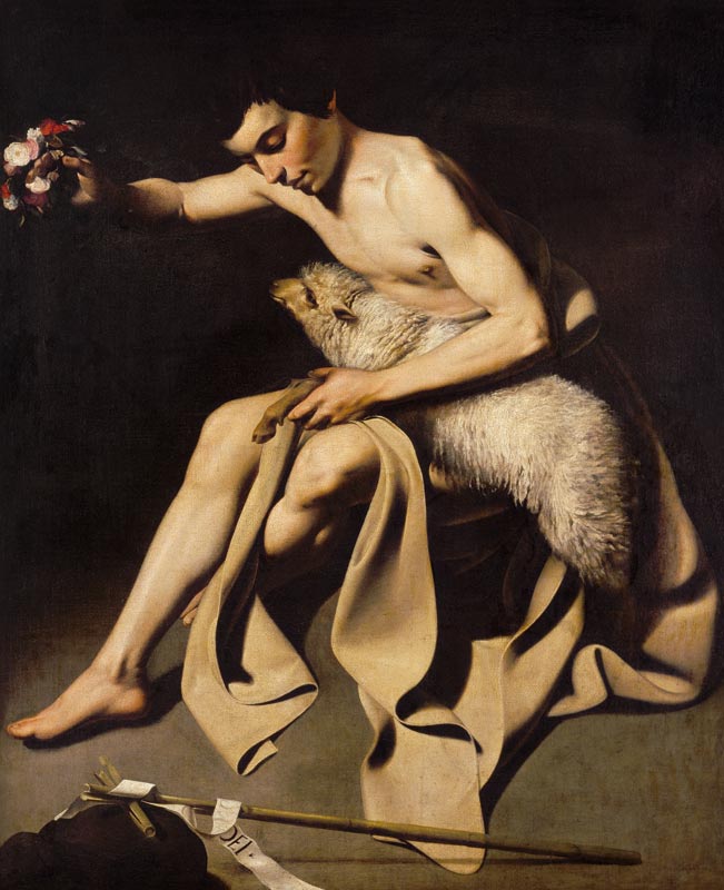 Johannes der Täufer, mit dem Lamme spielend. from Michelangelo Caravaggio