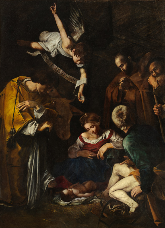 Nativity with St. Francis and St. Lawrence from Michelangelo Caravaggio