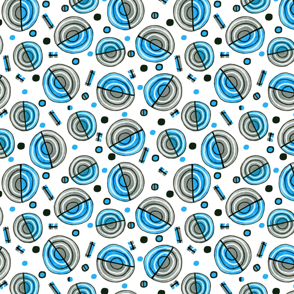 Kreise in Hülle und Fülle blau grau geometrisch from Michele Channell