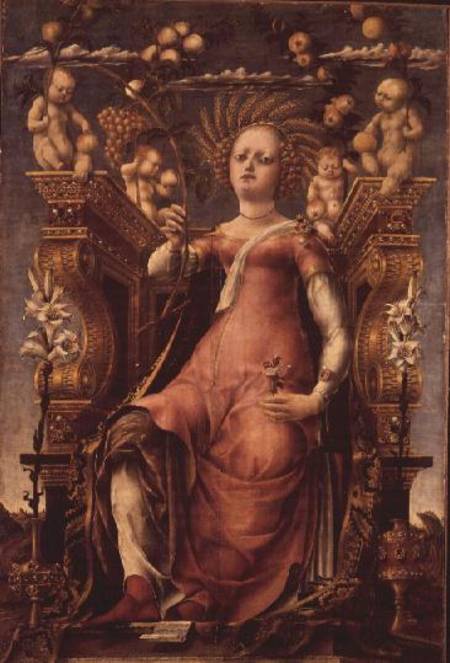 The Muse Thalia (Ceres Enthroned) (oil, tempera from Michele Pannonio