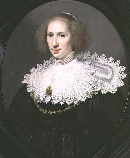 Portrait of a Lady with a Lace Collar and Pearls from Michiel Jansz. van Miereveld