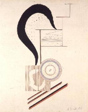 Constructivist Composition, 1925 (pen & ink, w/c &