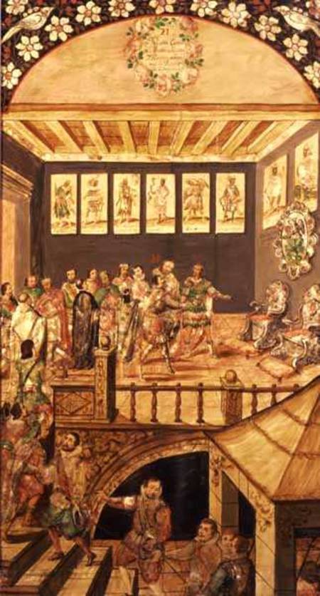 The Conquest of Mexico: the Visit of Hernando Cortes (1485-1547) to Montezuma (1466-1520) in 1520 from Miguel and Juan Gonzalez