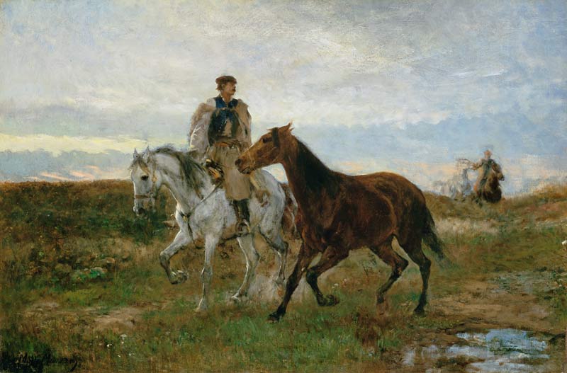 Ungarische Reiter auf dem abendlichen Heimweg from Mihály Munkácsy