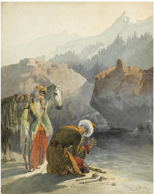 The prayer (From the Series Scènes du Caucase) from Mihaly von Zichy