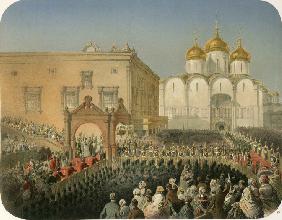 Entry Procession of of the Empress  Alexandra Feodorovna to the Cathedral of the Dormition